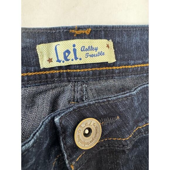 Vintage Y2K Low-Rise Jeans Flare Butterflies L.e.i. Ashley Trouble Size 11 - Picture 4 of 10